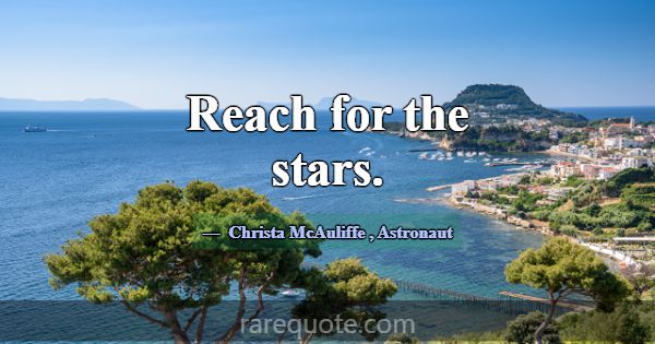 Reach for the stars.... -Christa McAuliffe