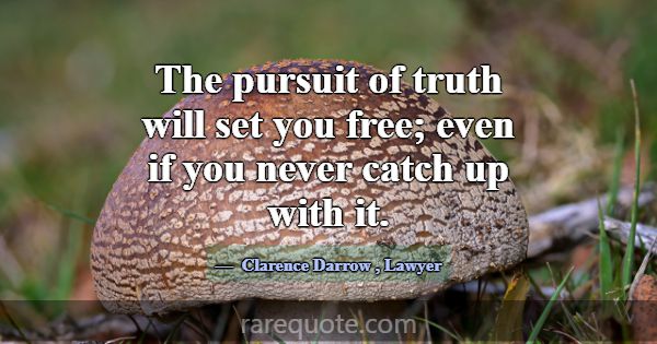 The pursuit of truth will set you free; even if yo... -Clarence Darrow