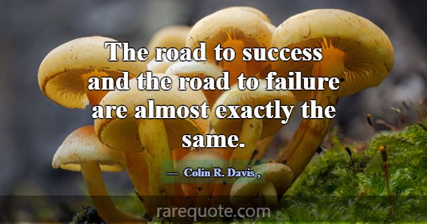 The road to success and the road to failure are al... -Colin R. Davis