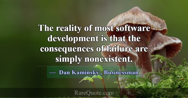 The reality of most software development is that t... -Dan Kaminsky