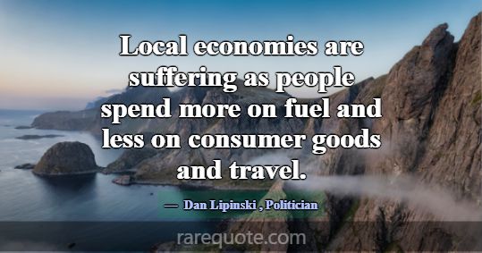 Local economies are suffering as people spend more... -Dan Lipinski