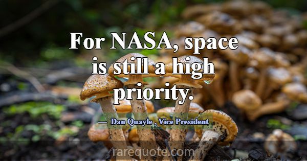 For NASA, space is still a high priority.... -Dan Quayle
