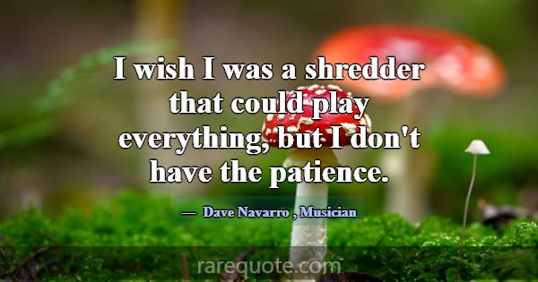 I wish I was a shredder that could play everything... -Dave Navarro