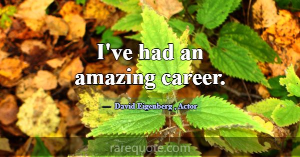 I've had an amazing career.... -David Eigenberg