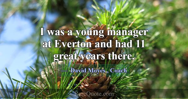 I was a young manager at Everton and had 11 great ... -David Moyes