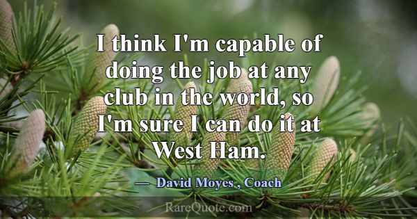 I think I'm capable of doing the job at any club i... -David Moyes