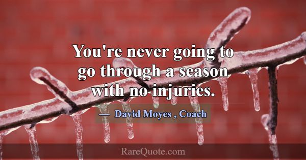 You're never going to go through a season with no ... -David Moyes