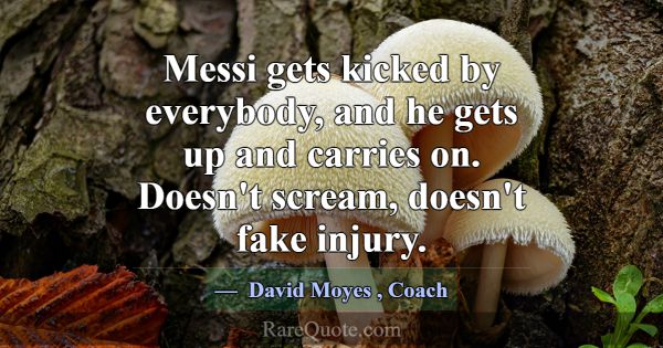 Messi gets kicked by everybody, and he gets up and... -David Moyes