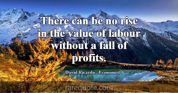 There can be no rise in the value of labour withou... -David Ricardo