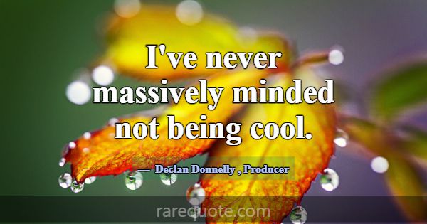 I've never massively minded not being cool.... -Declan Donnelly