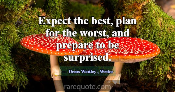 Expect the best, plan for the worst, and prepare t... -Denis Waitley