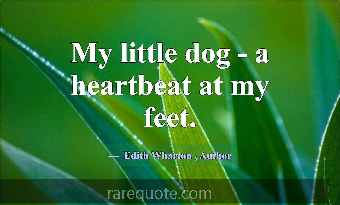 My little dog - a heartbeat at my feet.... -Edith Wharton