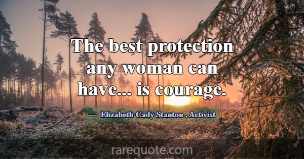 The best protection any woman can have... is coura... -Elizabeth Cady Stanton