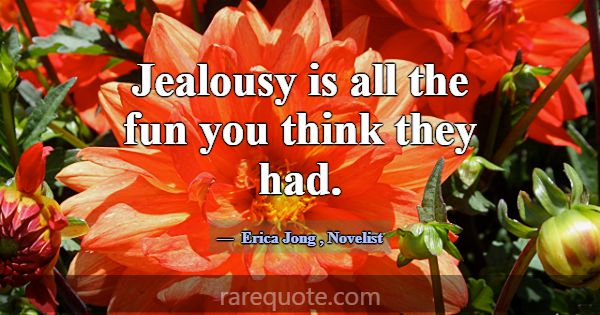 Jealousy is all the fun you think they had.... -Erica Jong