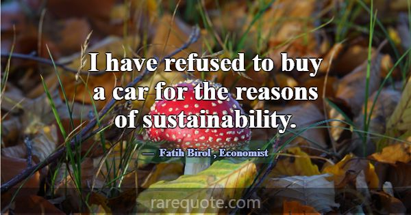 I have refused to buy a car for the reasons of sus... -Fatih Birol