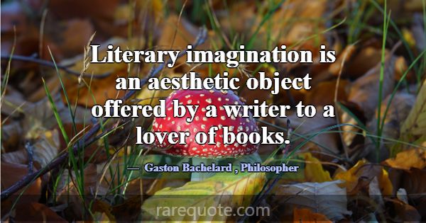 Literary imagination is an aesthetic object offere... -Gaston Bachelard