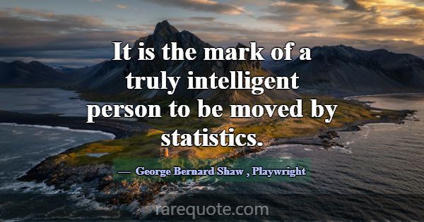 It is the mark of a truly intelligent person to be... -George Bernard Shaw