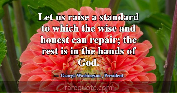 Let us raise a standard to which the wise and hone... -George Washington