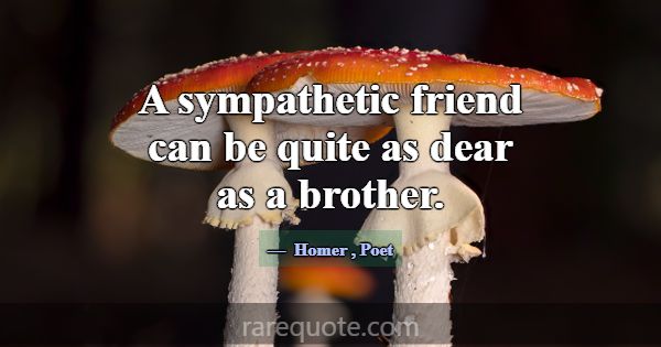 A sympathetic friend can be quite as dear as a bro... -Homer