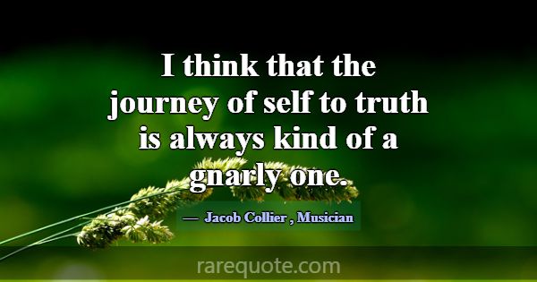 I think that the journey of self to truth is alway... -Jacob Collier