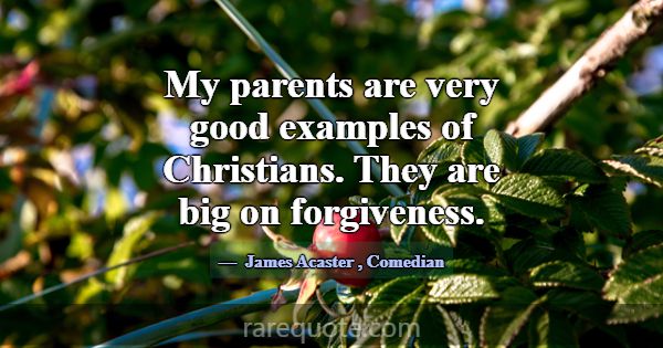 My parents are very good examples of Christians. T... -James Acaster