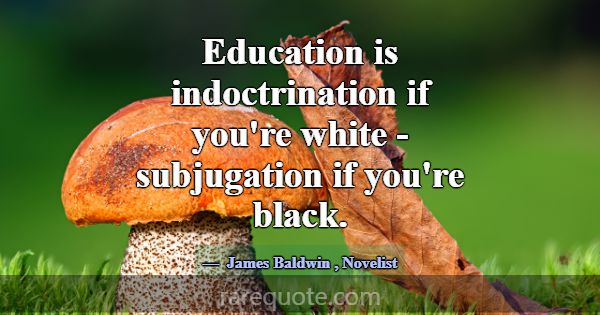 Education is indoctrination if you're white - subj... -James Baldwin