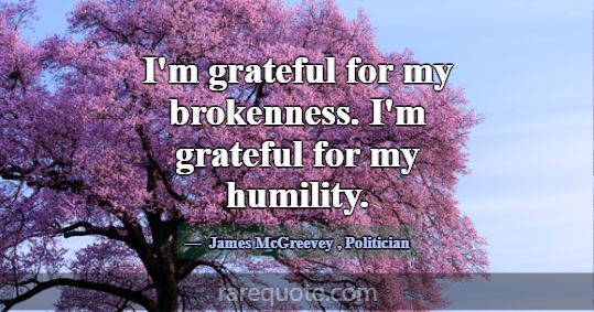 I'm grateful for my brokenness. I'm grateful for m... -James McGreevey