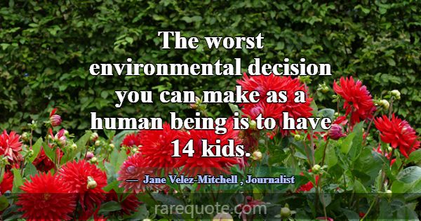 The worst environmental decision you can make as a... -Jane Velez-Mitchell