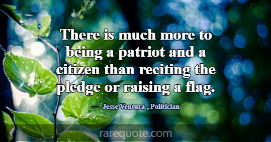 There is much more to being a patriot and a citize... -Jesse Ventura