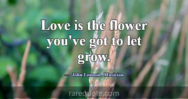 Love is the flower you've got to let grow.... -John Lennon