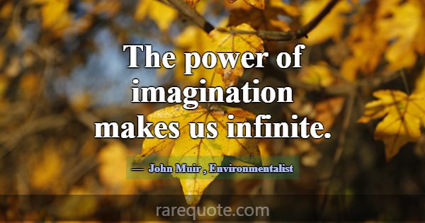 The power of imagination makes us infinite.... -John Muir