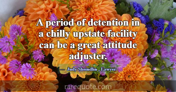 A period of detention in a chilly upstate facility... -Judy Sheindlin