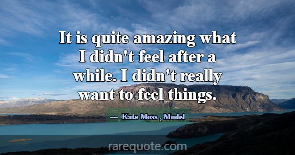 It is quite amazing what I didn't feel after a whi... -Kate Moss