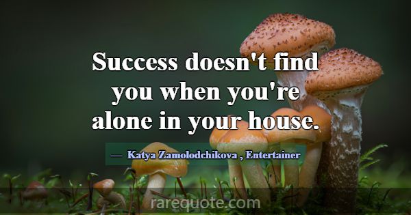 Success doesn't find you when you're alone in your... -Katya Zamolodchikova