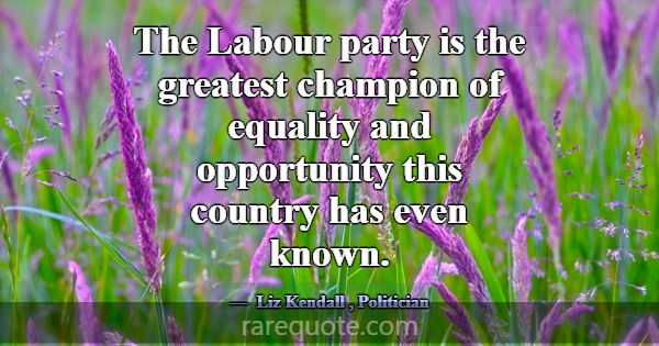 The Labour party is the greatest champion of equal... -Liz Kendall