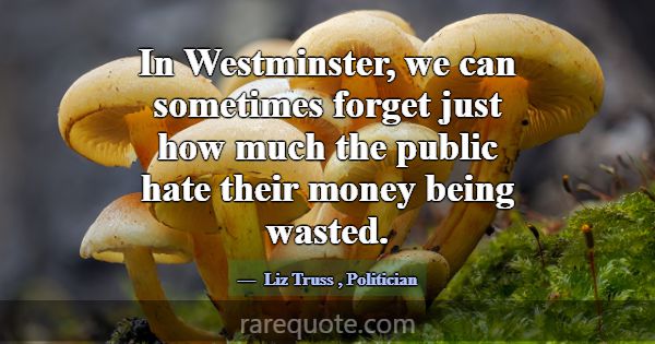 In Westminster, we can sometimes forget just how m... -Liz Truss
