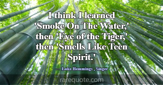 I think I learned 'Smoke On The Water,' then 'Eye ... -Luke Hemmings