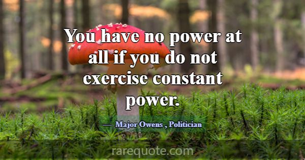 You have no power at all if you do not exercise co... -Major Owens