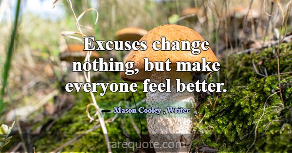 Excuses change nothing, but make everyone feel bet... -Mason Cooley
