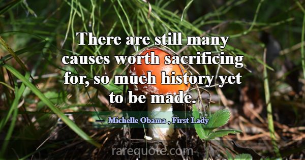There are still many causes worth sacrificing for,... -Michelle Obama