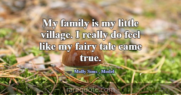 My family is my little village. I really do feel l... -Molly Sims