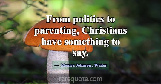 From politics to parenting, Christians have someth... -Monica Johnson