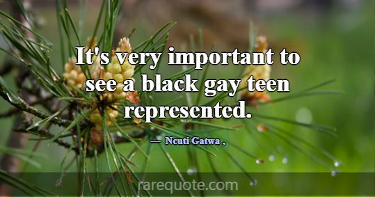 It's very important to see a black gay teen repres... -Ncuti Gatwa