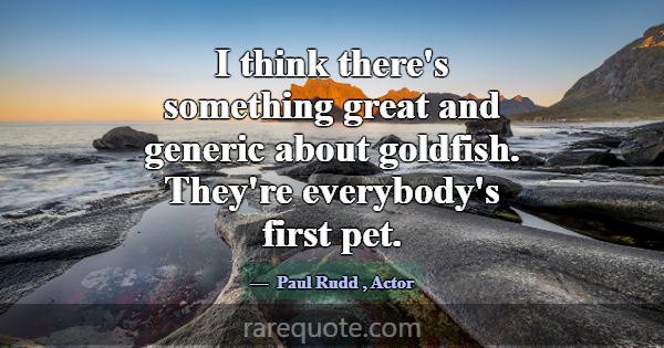 I think there's something great and generic about ... -Paul Rudd
