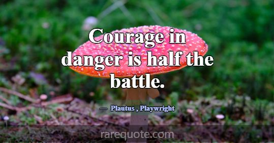 Courage in danger is half the battle.... -Plautus