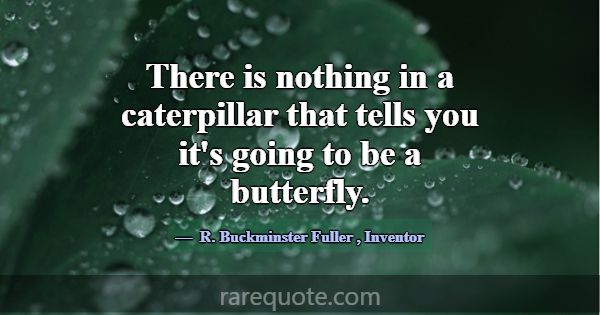 There is nothing in a caterpillar that tells you i... -R. Buckminster Fuller