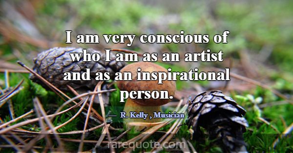 I am very conscious of who I am as an artist and a... -R. Kelly