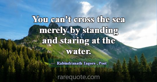 You can't cross the sea merely by standing and... -Rabindranath Tagore
