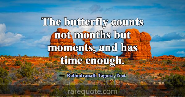 The butterfly counts not months but moments, and h... -Rabindranath Tagore