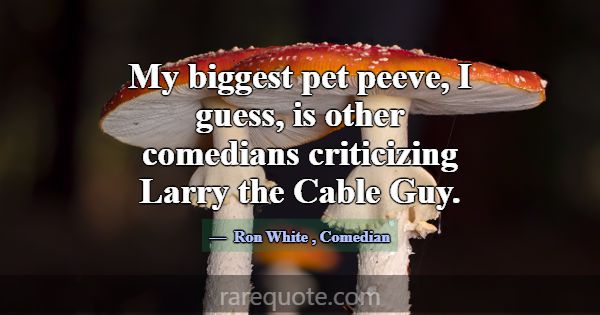 My biggest pet peeve, I guess, is other comedians ... -Ron White
